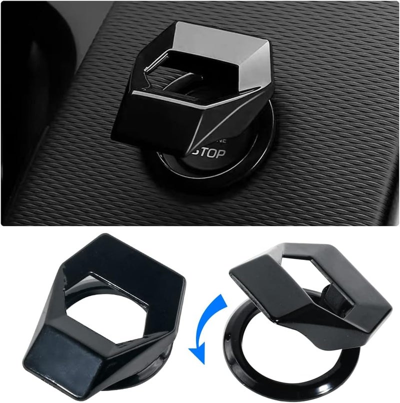 VARGTR Universal Engine Start/Stop Button Cover,Aluminum Alloy Car Power Control Trim,Push to Start Button Cover Key Protective Cover for Civic CRV XRV Challenger Charger CHR (Black) - Image 1